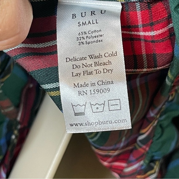 BURU plaid puff sleeve heart buttons - S - Picture 5 of 10